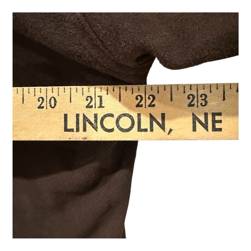 Talbots Womens Leather Suede Shirt Jacket Size M Old Money Western Brown - Picture 3 of 8
